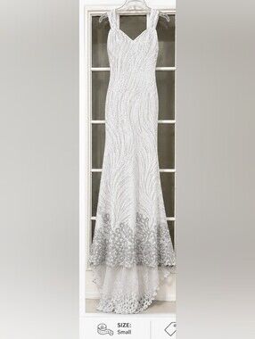 Elegant Silver-Beaded Prom Dress - Sparkling Evening Gown